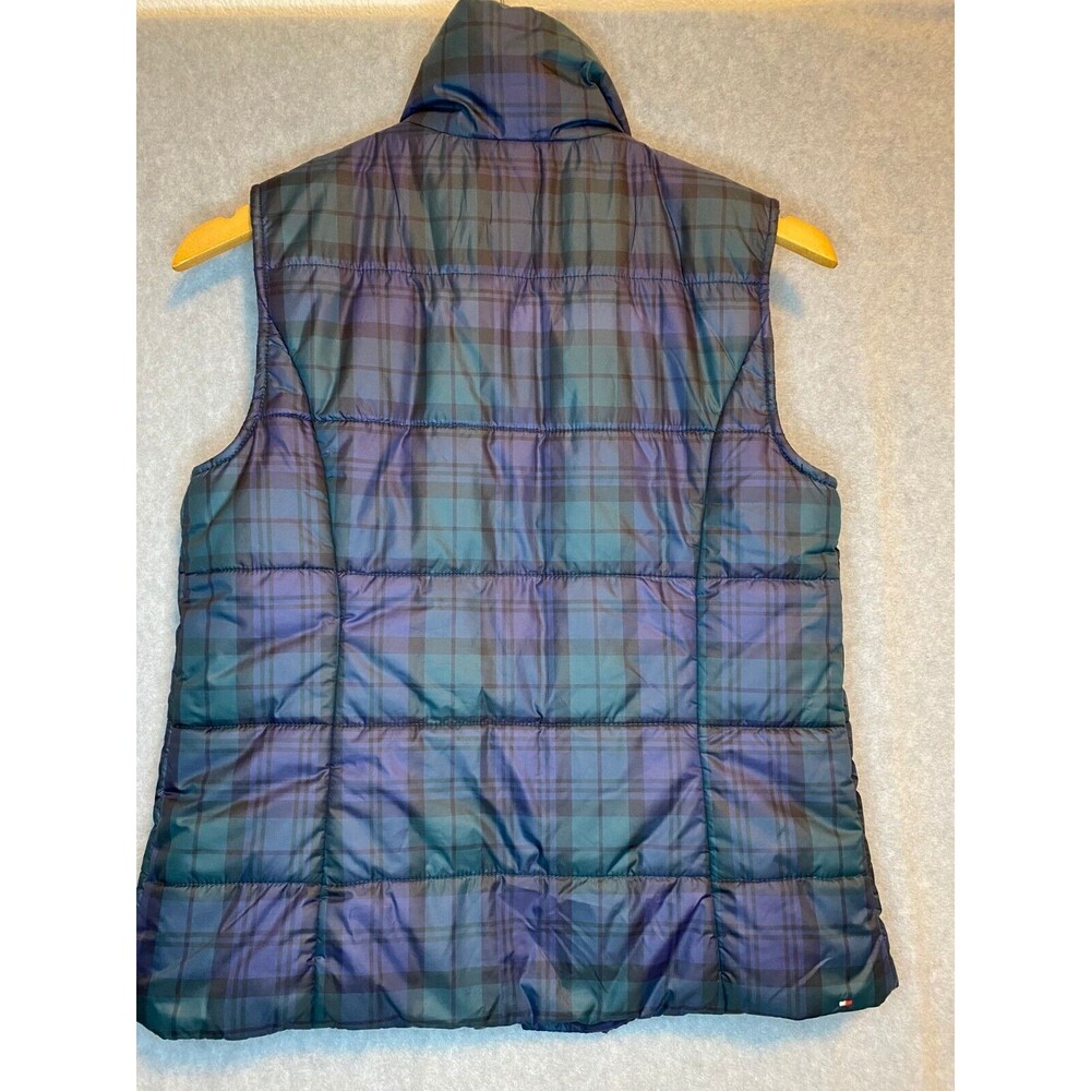 Tommy Hilfiger Blue and Green Plaid Puffer Vest - Picture 11 of 15